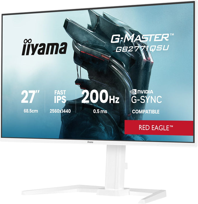 iiyama G-MASTER GB2771QSU-W1 компютърен монитор 68.6 см (27") 2560 x 1440 пиксела Широкоъгълен Quad HD Бял