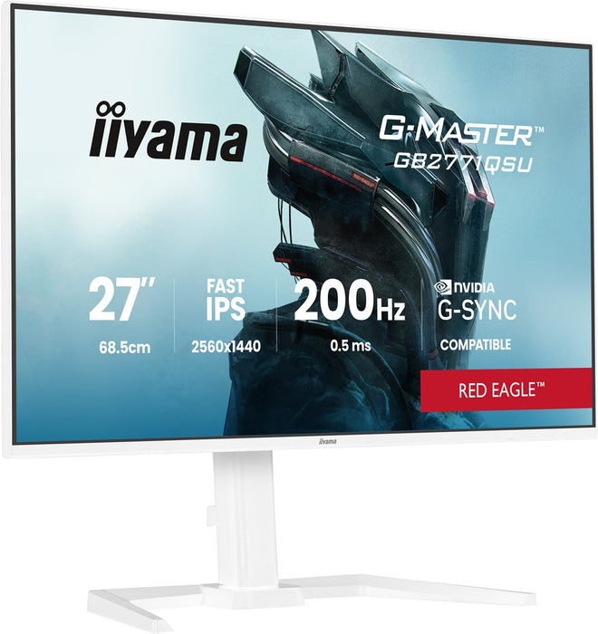 iiyama G-MASTER GB2771QSU-W1 компютърен монитор 68.6 см (27") 2560 x 1440 пиксела Широкоъгълен Quad HD Бял