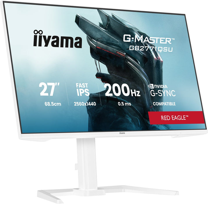 iiyama G-MASTER GB2771QSU-W1 компютърен монитор 68.6 см (27") 2560 x 1440 пиксела Широкоъгълен Quad HD Бял