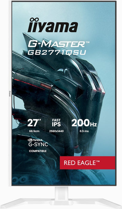 iiyama G-MASTER GB2771QSU-W1 компютърен монитор 68.6 см (27") 2560 x 1440 пиксела Широкоъгълен Quad HD Бял