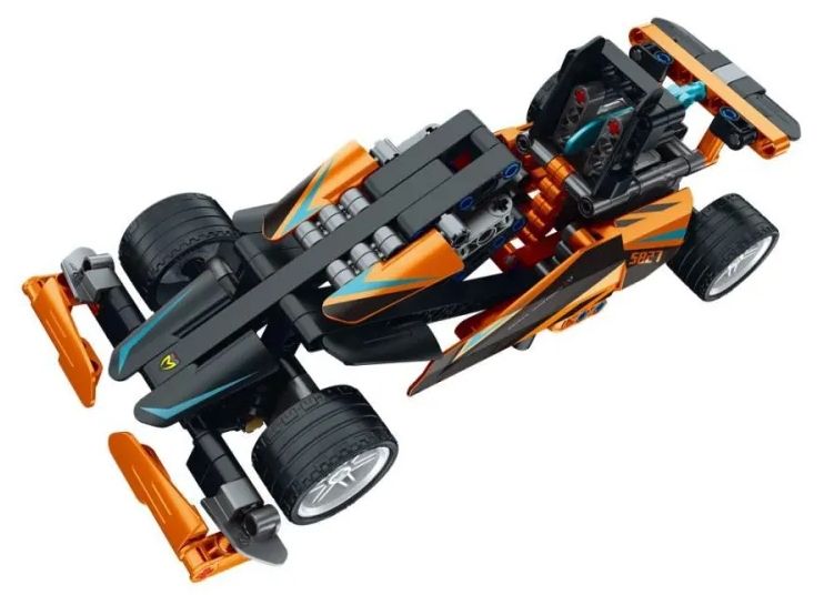 Конструктор 2 в 1 iM.Master Mechanical - Състезателен автомобил, Pull Back, 221 части