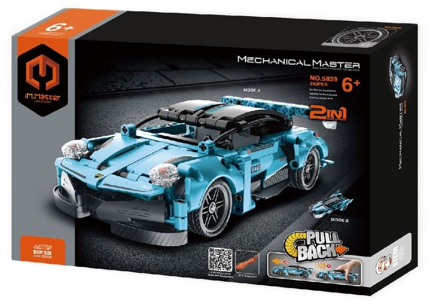 Конструктор 2 в 1 iM.Master Mechanical - Супер кола, Pull Back, 292 части