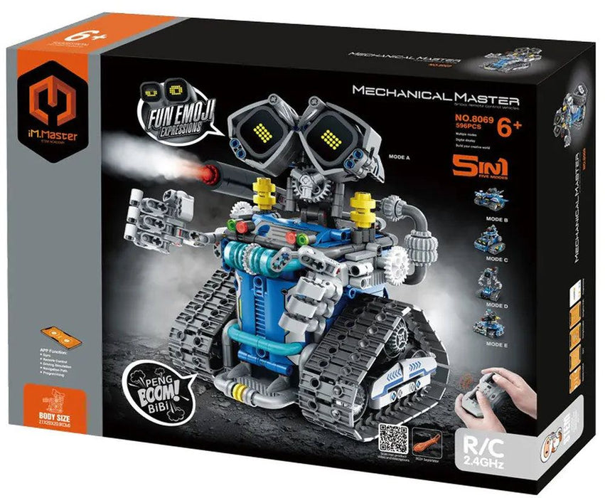 Конструктор 5 в 1 iM.Master Mechanical Master - Робот със светещи очи, с RC, 596 части