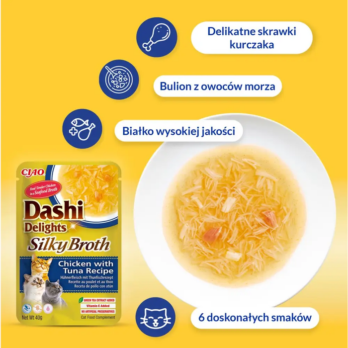 INABA CAT Dashi Delights Silky Broth Chicken with Tuna &