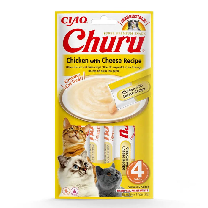 INABA Churu Chicken със сирене - котешки лакомства - 4х14гр