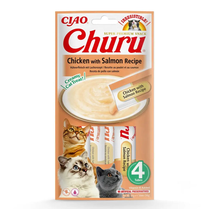 INABA Churu Chicken със сьомга по рецепта - котешки