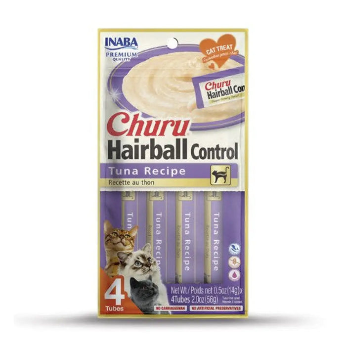 INABA Churu Hairball Tuna лакомство за котки - 4x14 гр