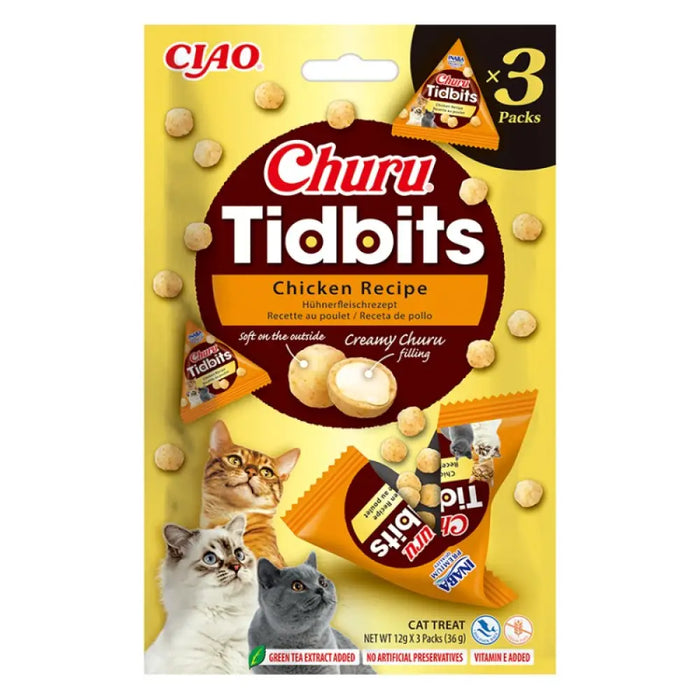 INABA Churu Tidbits с пиле - лакомства за котки - 3x12