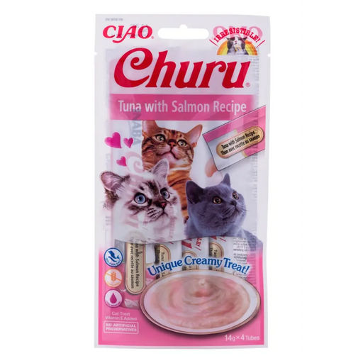 INABA Churu Tuna със сьомга - котешки лакомства - 4x14гр