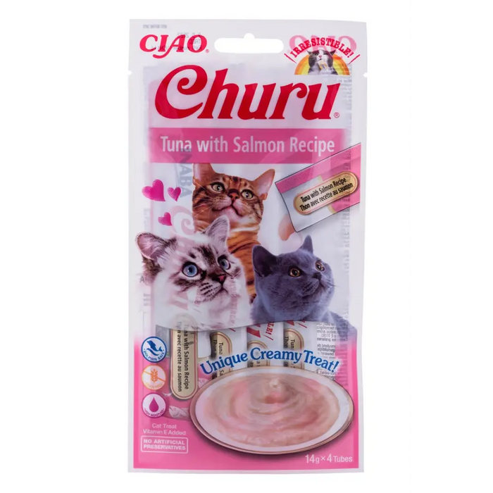 INABA Churu Tuna със сьомга - котешки лакомства - 4x14гр