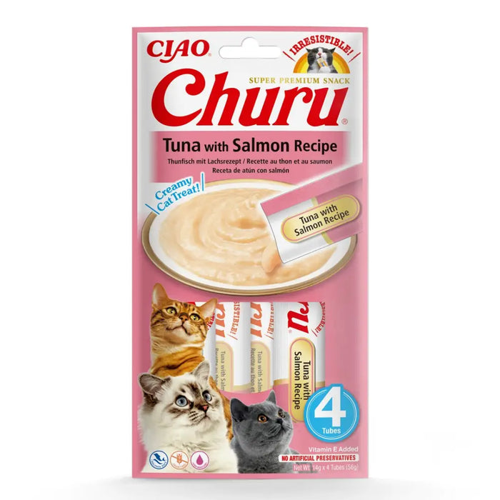 INABA Churu Tuna със сьомга - котешки лакомства - 4x14гр