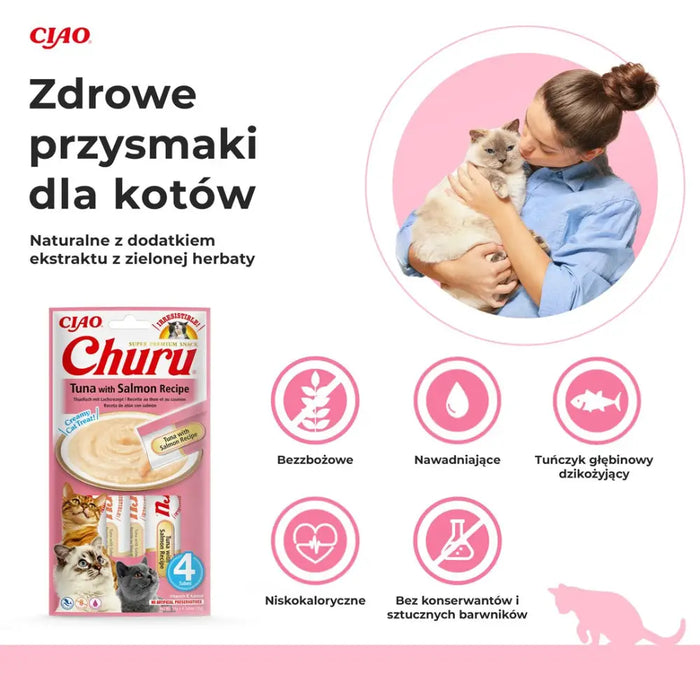 INABA Churu Tuna със сьомга - котешки лакомства - 4x14гр