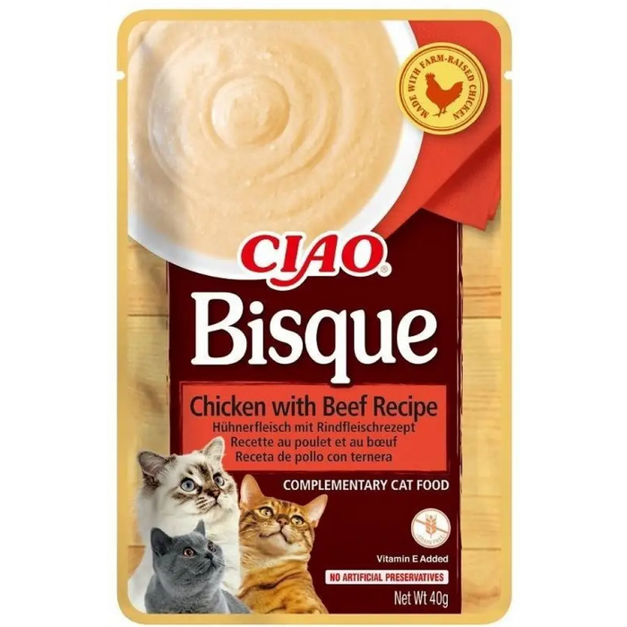 INABA Ciao Bisque Пиле с телешко - котешки лакомства - 40гр