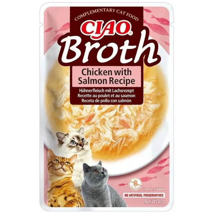 INABA Ciao Broth Chicken & Salmon - котешки лакомства - 40гр