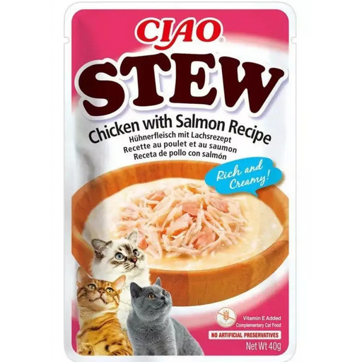 INABA Ciao Stew Chicken & Salmon - котешки лакомства - 40гр