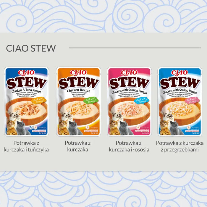 INABA Ciao Stew Chicken & Tuna - котешки лакомства - 40гр