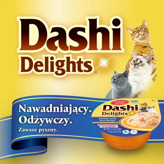 INABA Dashi Delights Пиле със сирене в бульон - котешки