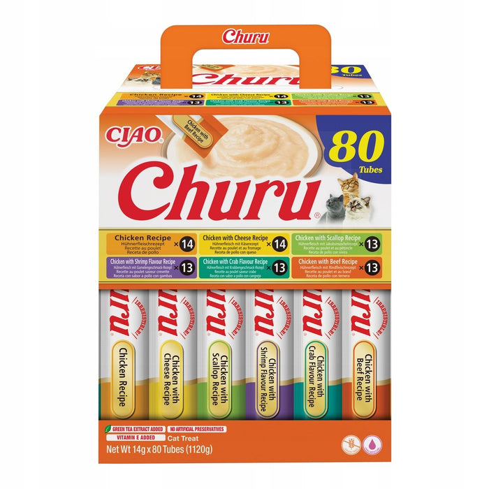 INABA Churu Пилешка смес - лакомства за котки - 80x14 г