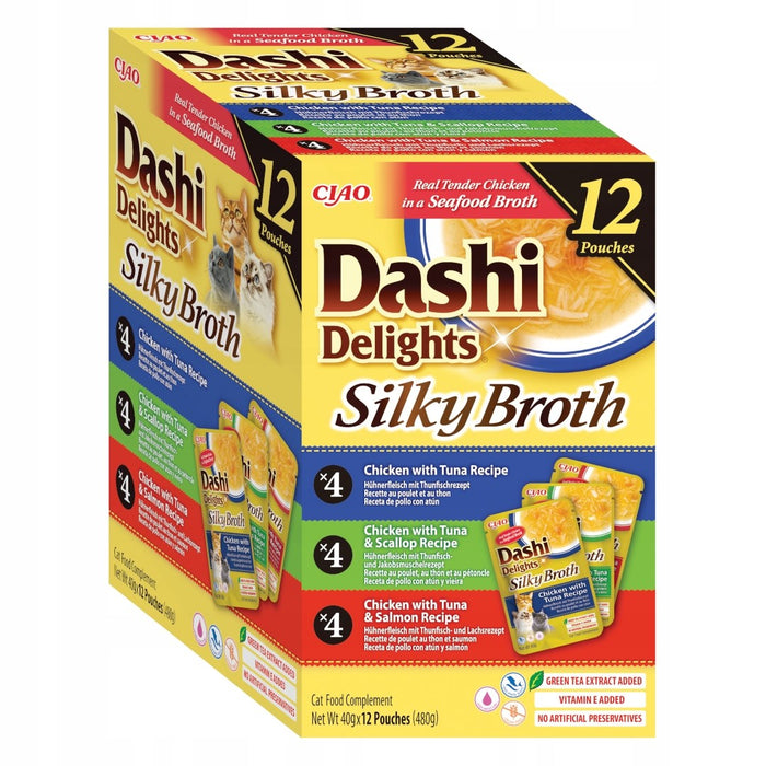 INABA Dashi Delights Silky Broth Пилешка смес - мокра храна за котки - 12x40 г