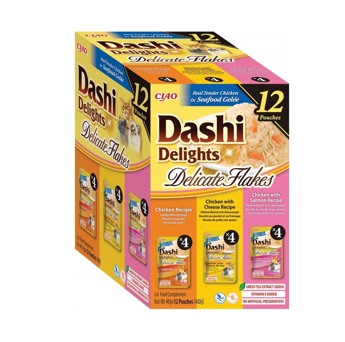 INABA Dashi Delights Деликатни люспи Пилешка смес - мокра котешка храна - 12x40 г