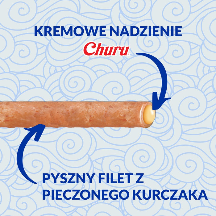 INABA Churu Rolls с пилешко месо, рецепта за рулца с риба тон - лакомства за котки - 4x10 г