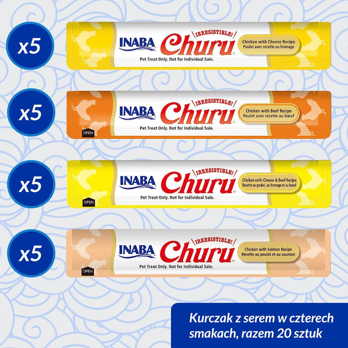 INABA Churu Variety box с пилешко и говеждо месо - лакомства за котки - 20 x 14 г