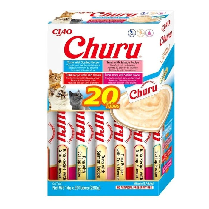 INABA Ciao Churu Box с риба тон - лакомства за котки - 20 x 14 г