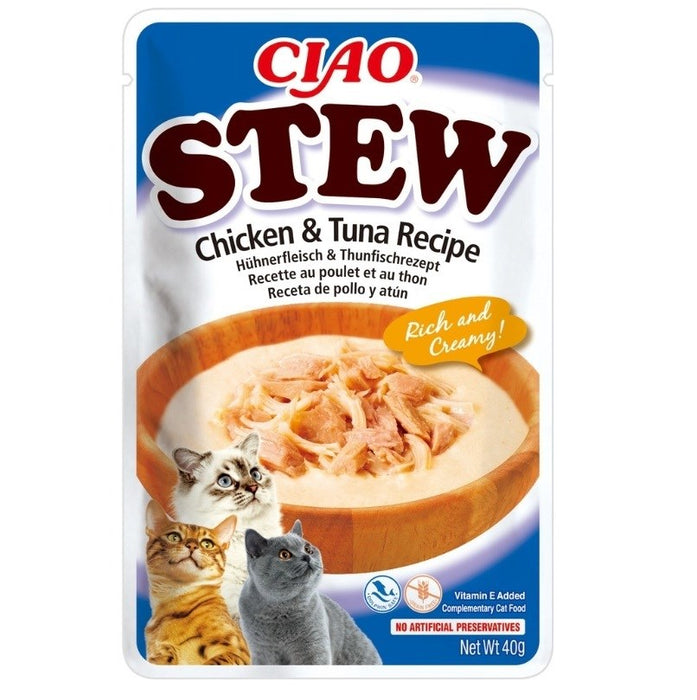 INABA Ciao Stew Пиле и риба тон - мокра храна за котки - 40 г