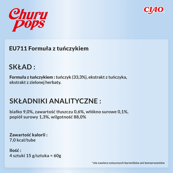 INABA Churu Pops Tuna - Лакомства за котки - 4х15гр