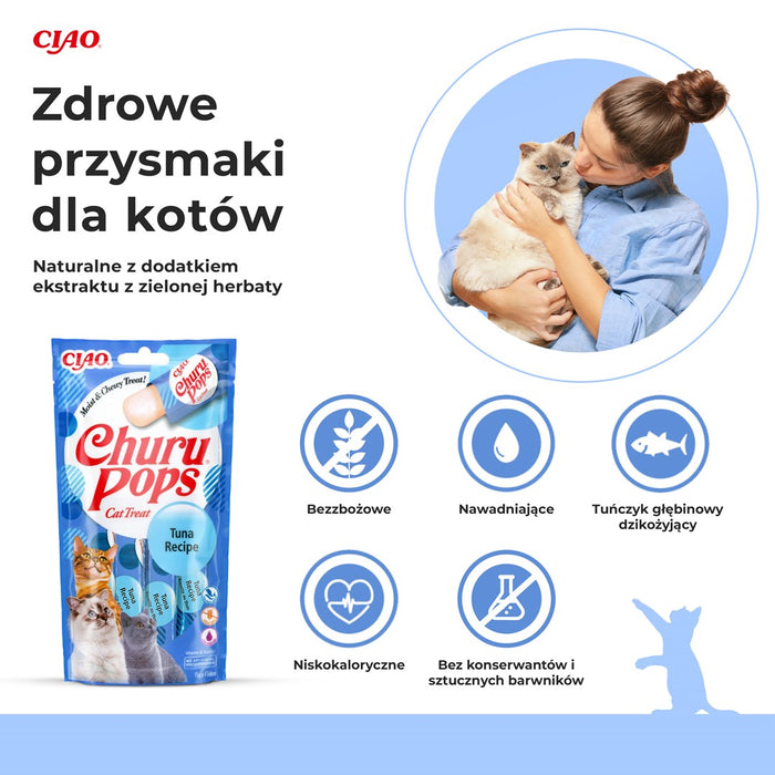 INABA Churu Pops Tuna - Лакомства за котки - 4х15гр