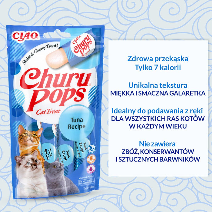 INABA Churu Pops Tuna - Лакомства за котки - 4х15гр