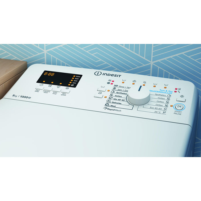 Пералня Indesit BTW S50400 EU/N , 1000 об./мин., 5.00 kg, C , Бя