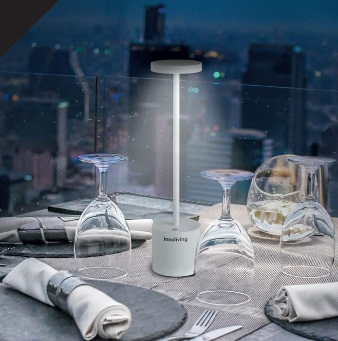 LED настолна лампа Innoliving - С акумулаторна батерия, 1.3W, бяла