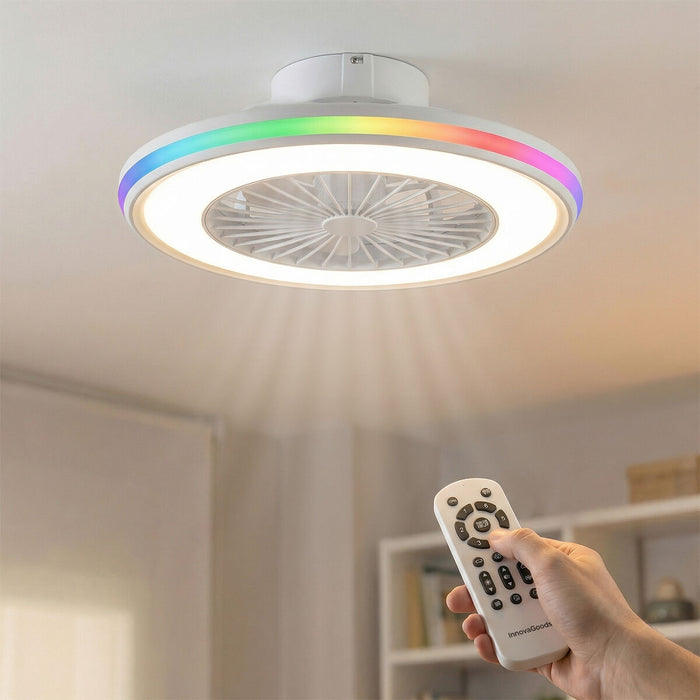 Таванен вентилатор с RGB LED осветление, скрити перки и дистанционно управление Nexory InnovaGoods