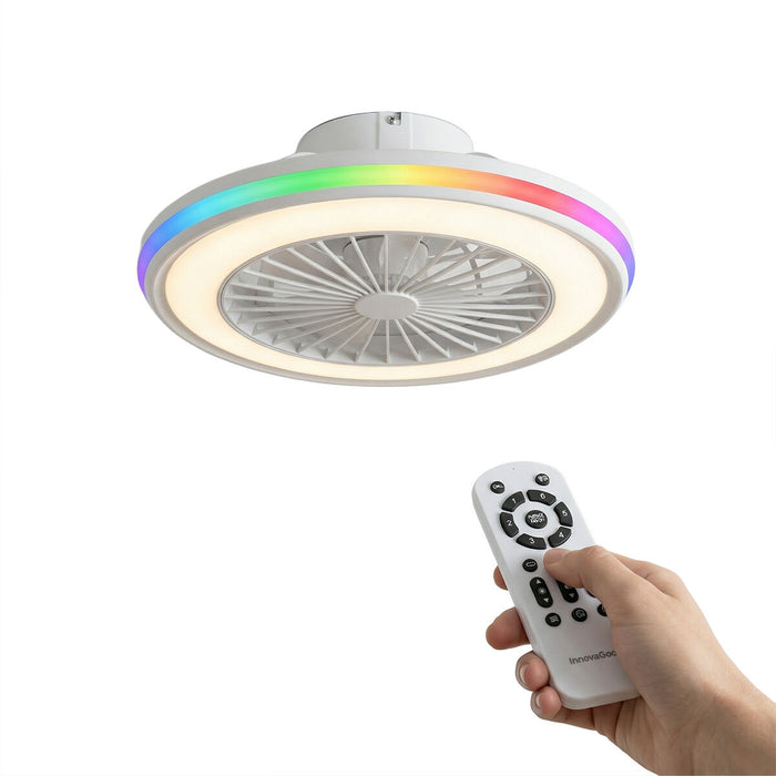 Таванен вентилатор с RGB LED осветление, скрити перки и дистанционно управление Nexory InnovaGoods