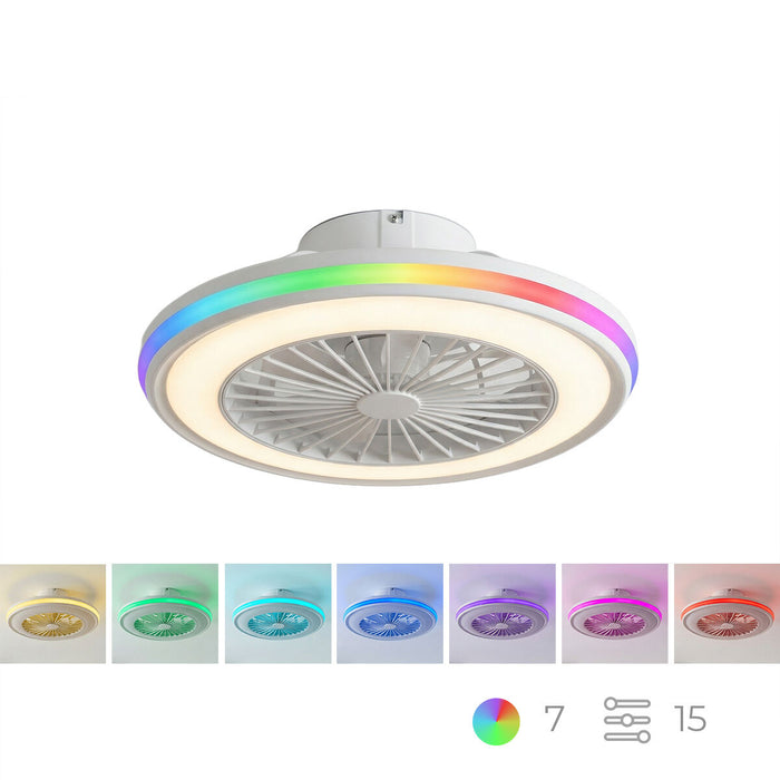 Таванен вентилатор с RGB LED осветление, скрити перки и дистанционно управление Nexory InnovaGoods