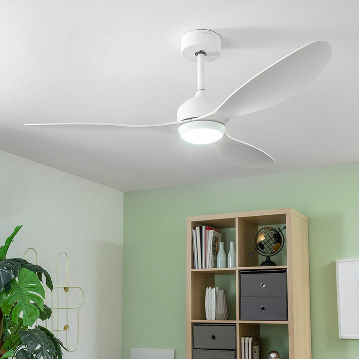 Вентилатор за таван с осветление Flaled InnovaGoods Бял 36 W 52" Ø132 cm (След ремонт A)