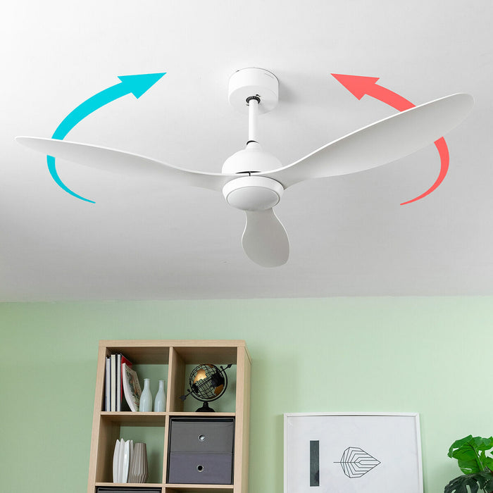 Вентилатор за таван с осветление Flaled InnovaGoods Бял 36 W 52" Ø132 cm (След ремонт A)