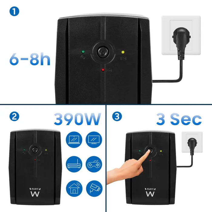 Инрактивен UPS Ewent EW3995 390 W