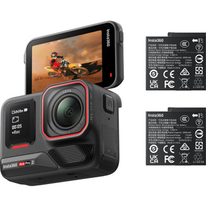 Екшън камера INSTA 360 ACE PRO 2 DUAL BATTERY BUNDLE WI-FI, GPS