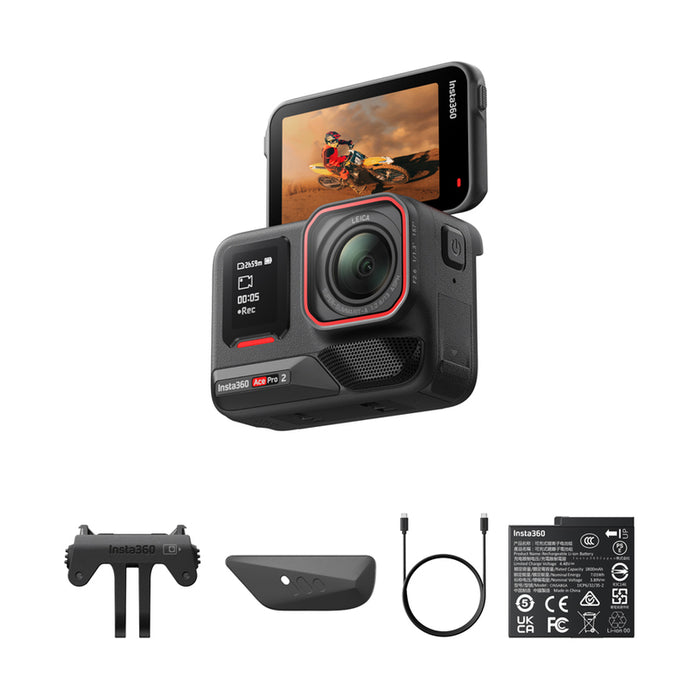 Екшън камера INSTA 360 ACE PRO 2 DUAL BATTERY BUNDLE WI-FI, GPS