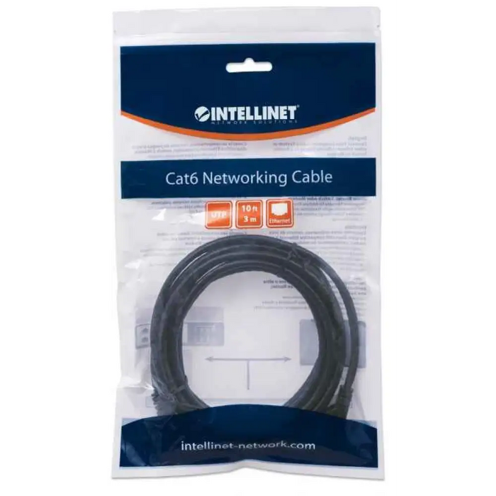Intellinet Network Patch Cable Cat6 3m черен CCA U/UTP PVC