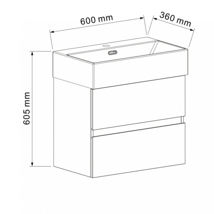 ДОЛЕН ШКАФ ЗА БАНЯ КОМПАКТ 59 СМ ЧЕРЕН