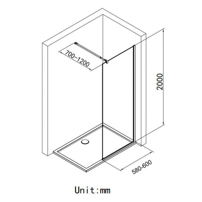 ПАРАВАН CRISTINA 60X200 ХРОМ