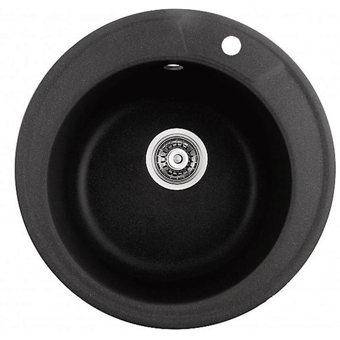 ГРАНИТНА КУХНЕНСКА МИВКА INTER CERAMIC ICK 8301 Ф49Х19.5 СМ. ЧЕРНА