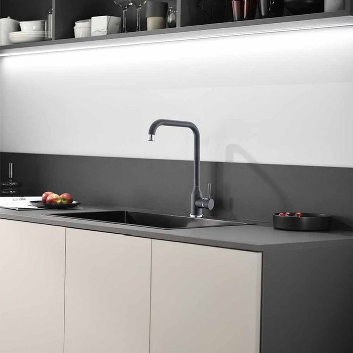СМЕСИТЕЛ ЗА КУХНЯ С ГРАНИТНО ПОКРИТИЕ INTER CERAMIC 7107005 СИВ