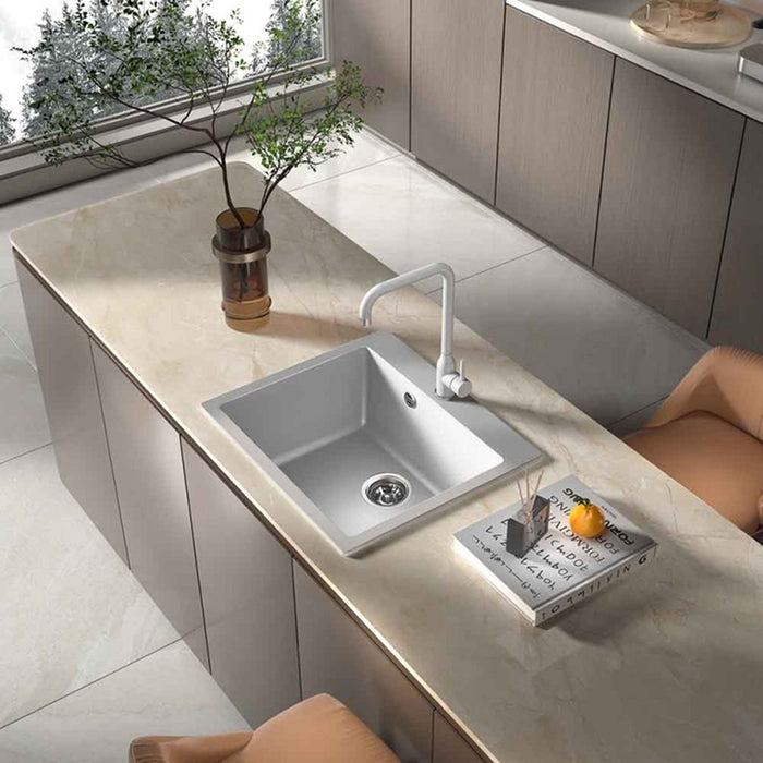 ГРАНИТНА КУХНЕНСКА МИВКА INTER CERAMIC 8304 57Х50Х22 СМ БЯЛА