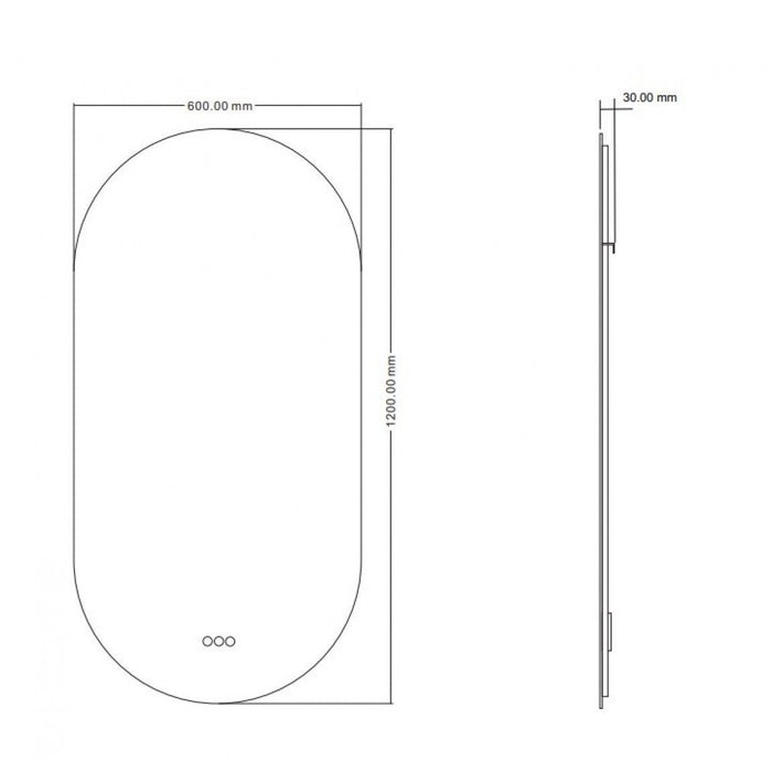 LED огледало Inter Ceramic - Bruno 60, 60 x 120 cm