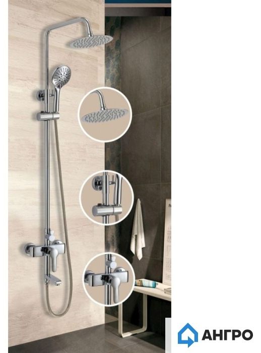 Душ система Inter Ceramic - Siena, 6237C, сребриста