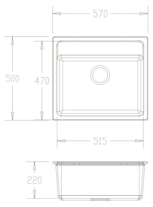Кухненска мивка Inter Ceramic - 8304 Central Hole, гранитна, бежова
